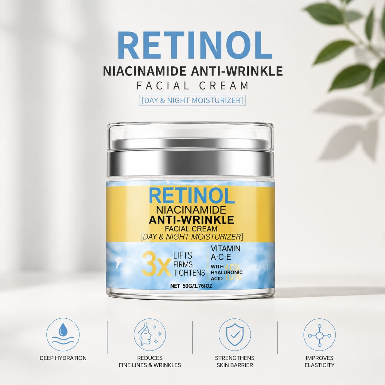 Cross-border Best-selling Retinol Face Cream Firming Moisturizer Hydrating Nourishing
