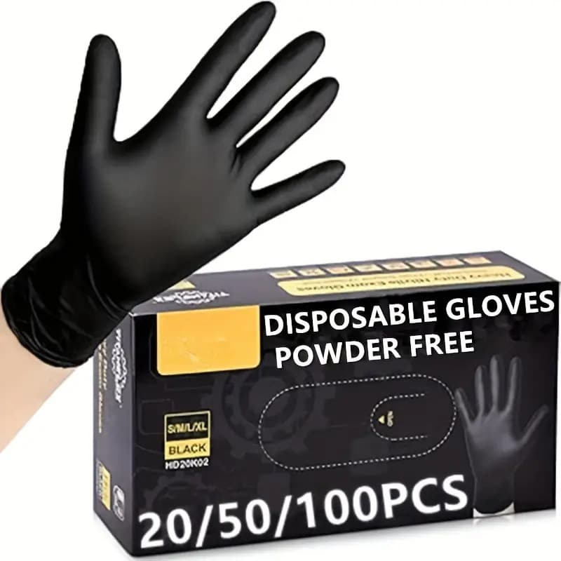 Disposable Nitrile Gloves Kitchen Black Nitrile Protective Waterproof PVC Household Dishwashing