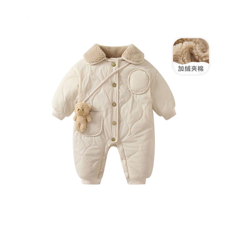 Baby autumn and winter thin cotton one-piece clothes, spring and autumn clothes for boys, super cute cartoon coats, cotton clothes, newborn outing clothes