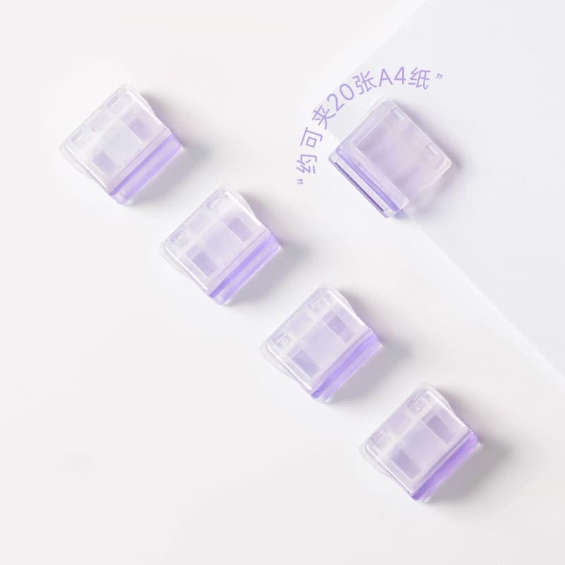 Candy Color Push Clamp Transparent Multifunctional Office File Clip for Student Exam Paper Storage and Fixing