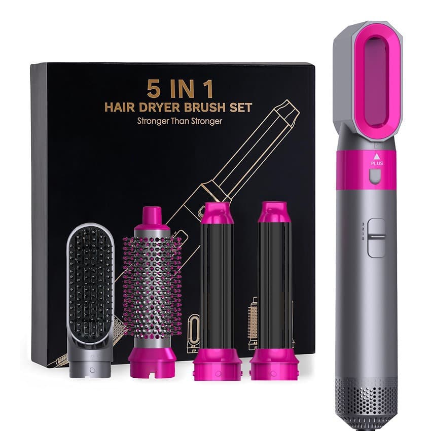 Cross-Border Hot Air Brush 5-in-1 Multifunctional Styling Hair Dryer Automatic Curling Iron Universal Blow Dryer Brush Electric Hair Dryer