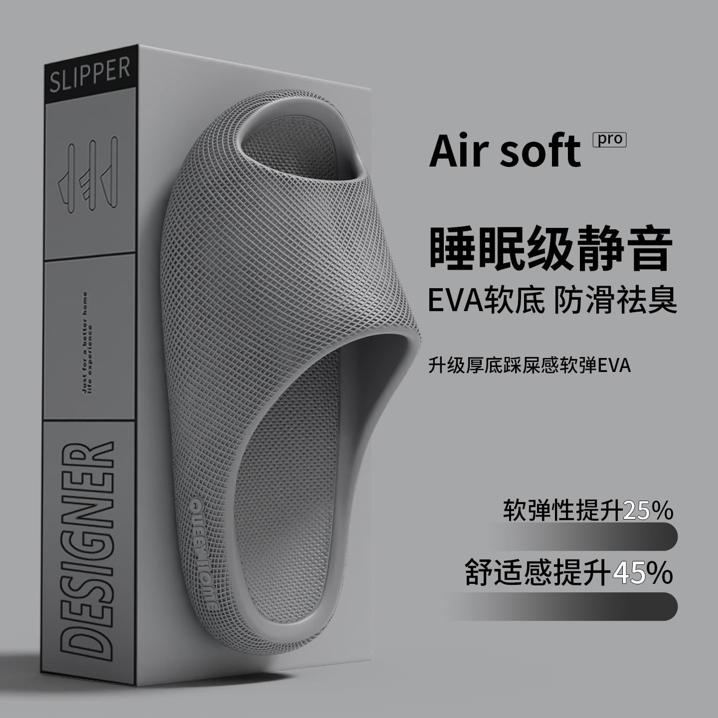 Men's Summer 2026 New Indoor Home Anti-Slip Quiet Low-Noise Thick Sole Antibacterial Odor-Resistant Couple Slippers Women