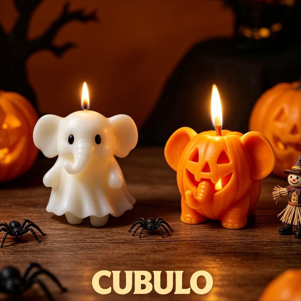 Ghost Elephant Pumpkin Elephant Silicone Mold DIY Gypsum Scented Candle Halloween Ornament Casting