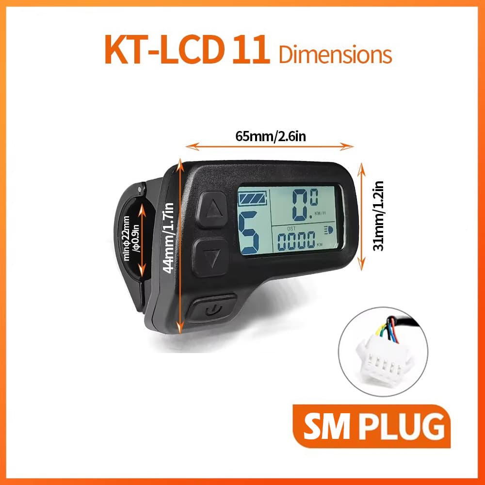 Cross-Border Hot Sell Bicycle Conversion Electric Fitting Quantum KT-LCD11 LCD Meter/SM Connector