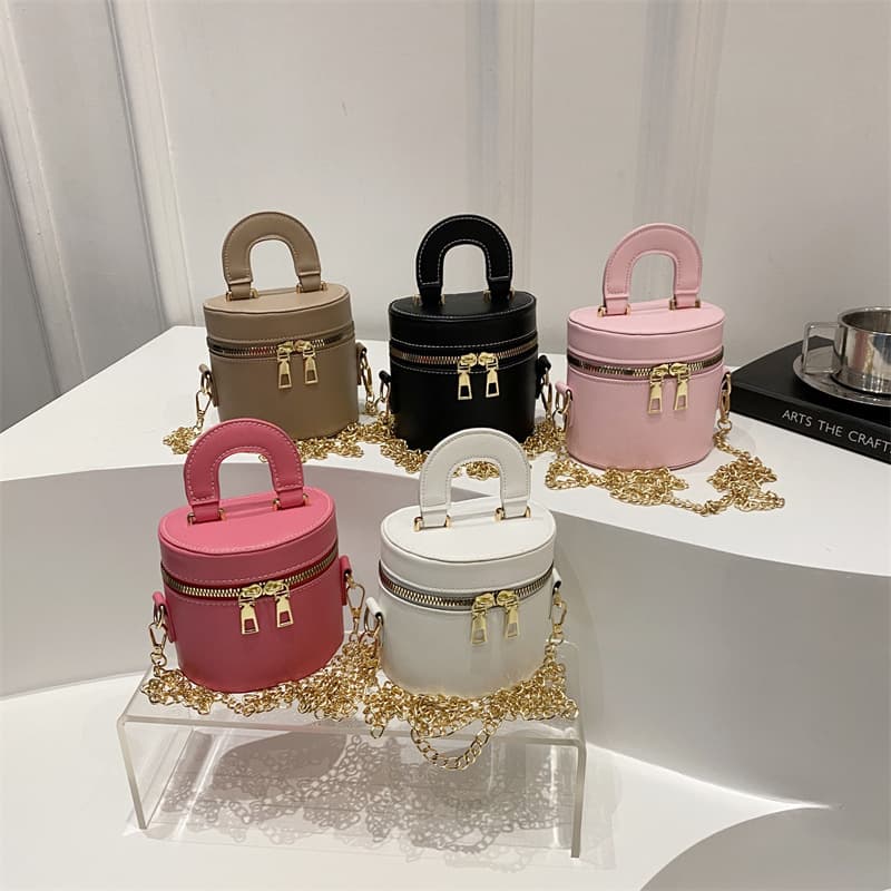 Korean Fashion Personalized Bucket Bag Women's Bag 2025 New Double Zipper Design Single Shoulder Crossbody Bag Western Style Handbag