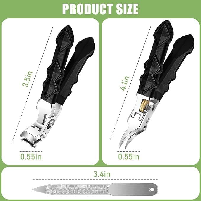 Ultra-Sharp Slant-Tip Nail Clipper with Lock Switch for Ingrown Nails, Dead Skin, and Hangnails, Large Household Nail Cutter