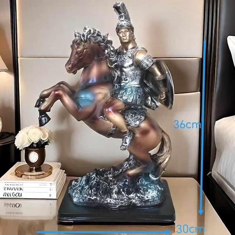 Alexander the Great on Horseback Statue Sculpture Decorative Ornament Collectible Art Custom