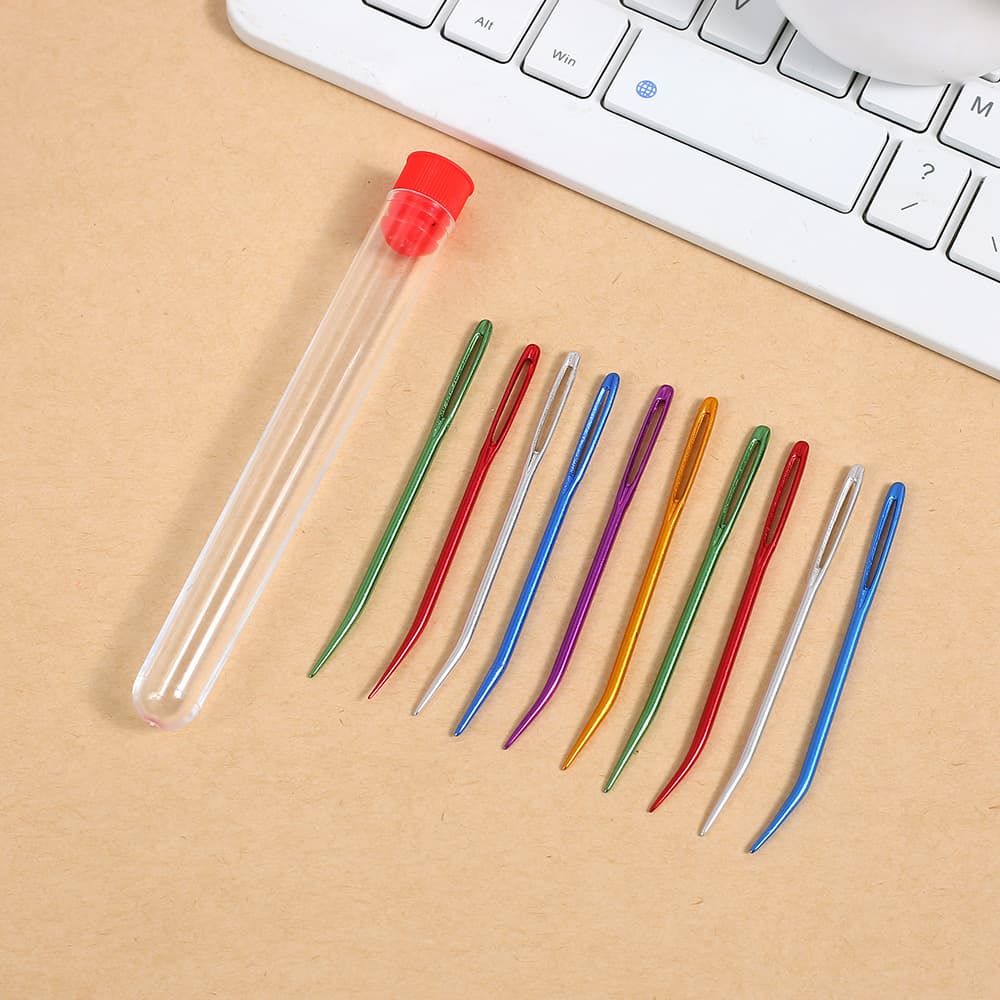 Big eye crochet wool hand sewing needle sweater sewing elbow aluminum needle knitting accessories wool sewing needle curled head curved needle
