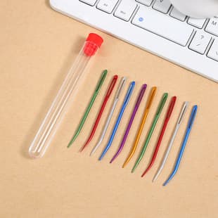 Large-Eye Crochet Hook Yarn Hand Sewing Needle Sweater Sewing Curved Aluminum Needle Knitting Accessories Yarn Sewing Needle Curved Tip Needle