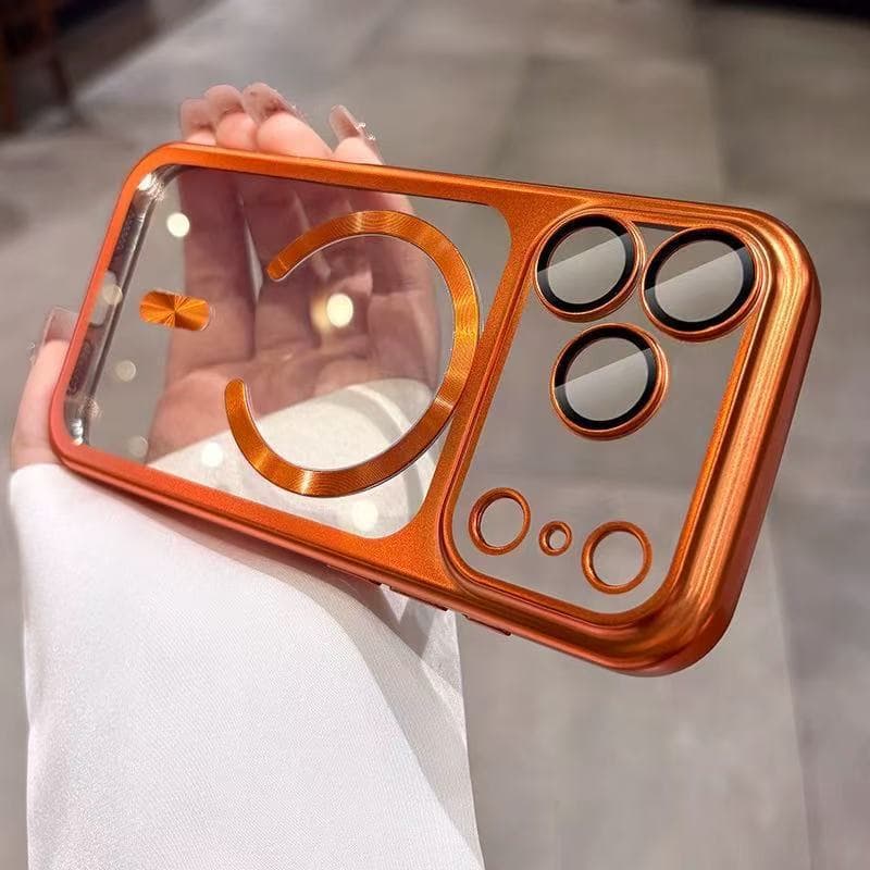 Simple Premium Solid Color Electroplated Soft Shell Magnetic Phone Case for iPhone 17 Pro Max, 14, Apple 16, Female 15