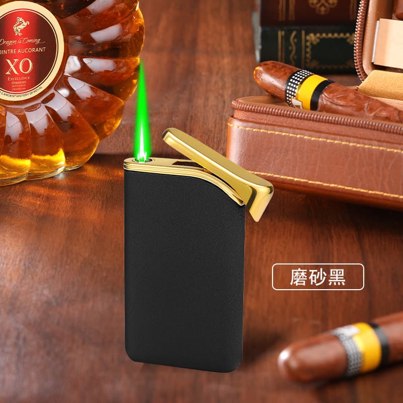 202 Ultra-Thin Refillable Lighter Windproof Green Flame Mini Women's Metal Gas Lighter Gift