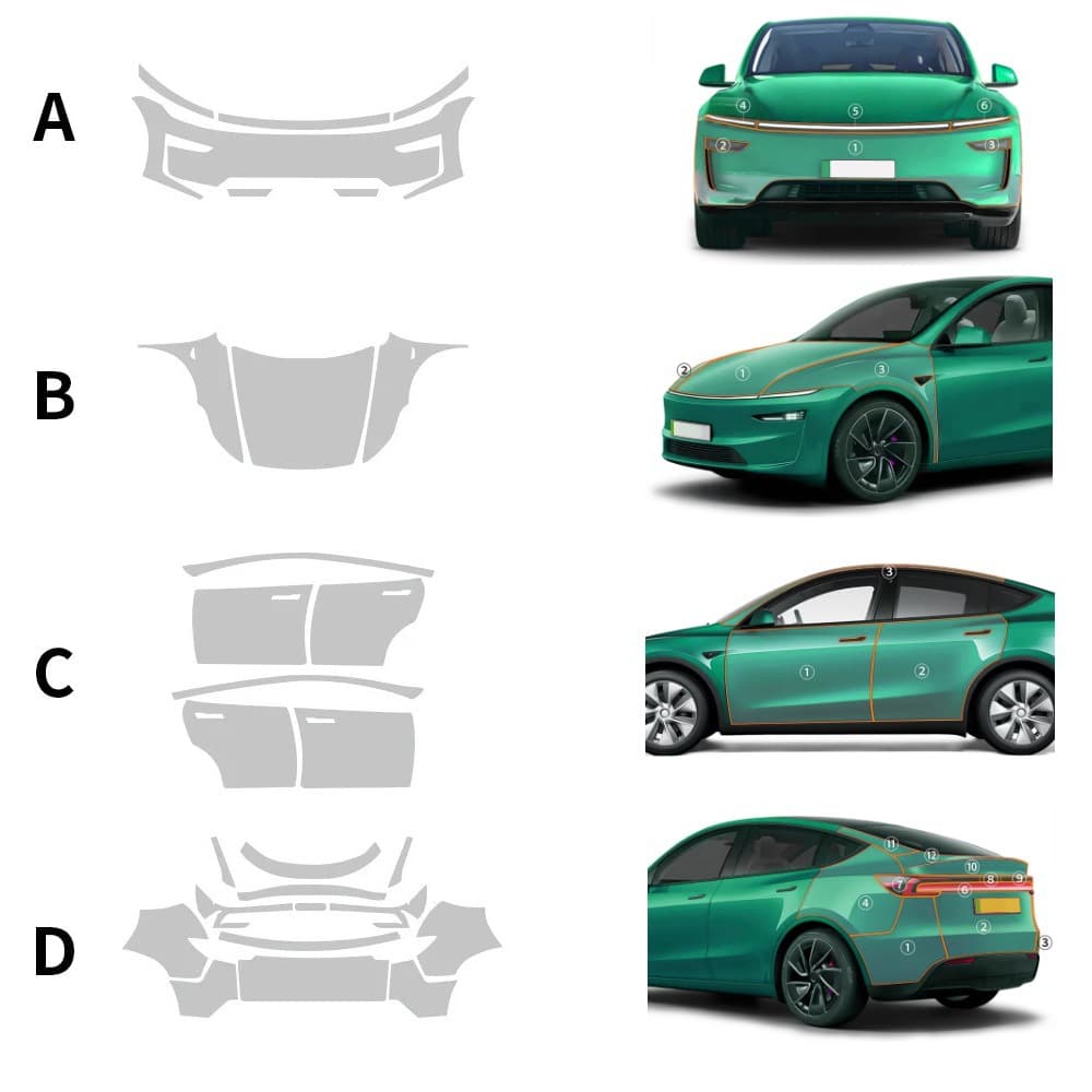 Cross-Border Exclusive 2025 Tesla Refreshed Model Y Custom Invisible Car Wrap TPU Paint Protection Film