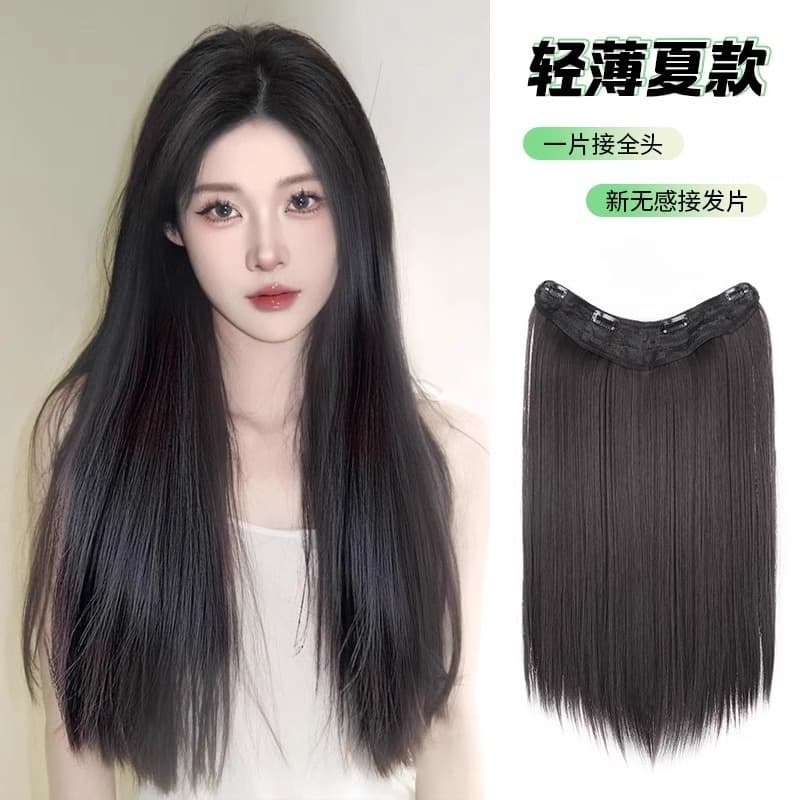Straight Hair Extensions, 3-Piece Set for Volume, Long Straight Hair, Invisible Seamless Clip-In Hair Extensions for Women, Realistic Look