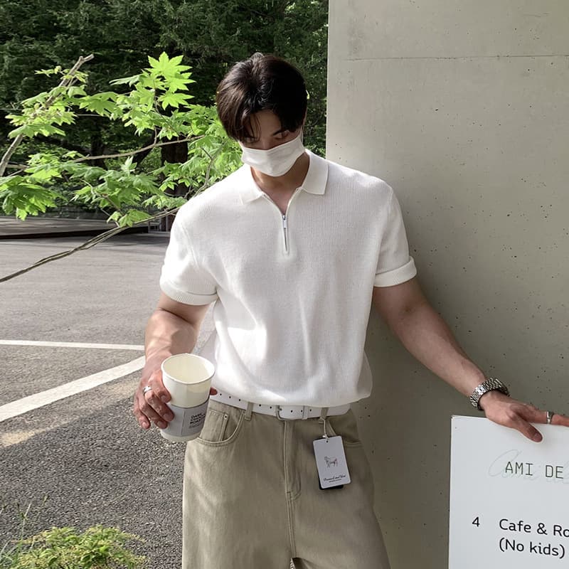 ASCLO&QIAO Smart Casual Old Money Style Knit Sweater Men Short Sleeve Summer Breathable Korean Version Versatile Trendy Top Loose Fit