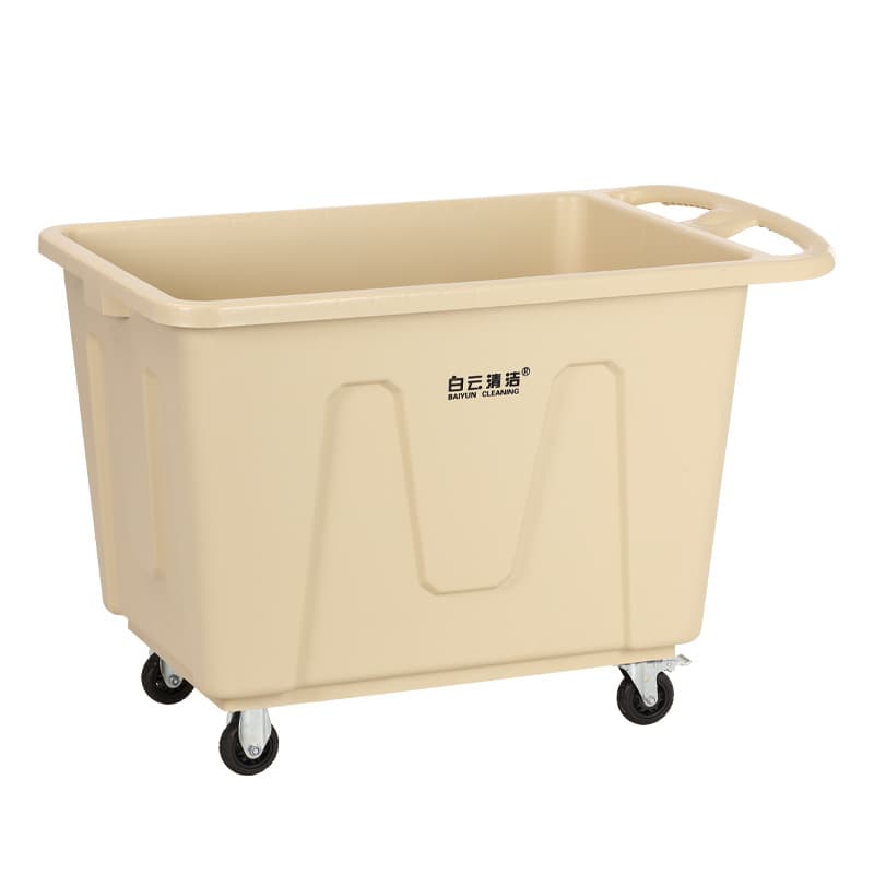 Baiyun Cleaning Laundry Cart for Hotel Linen Storage, Room Service Trolley, Super Treasure Plastic Model
