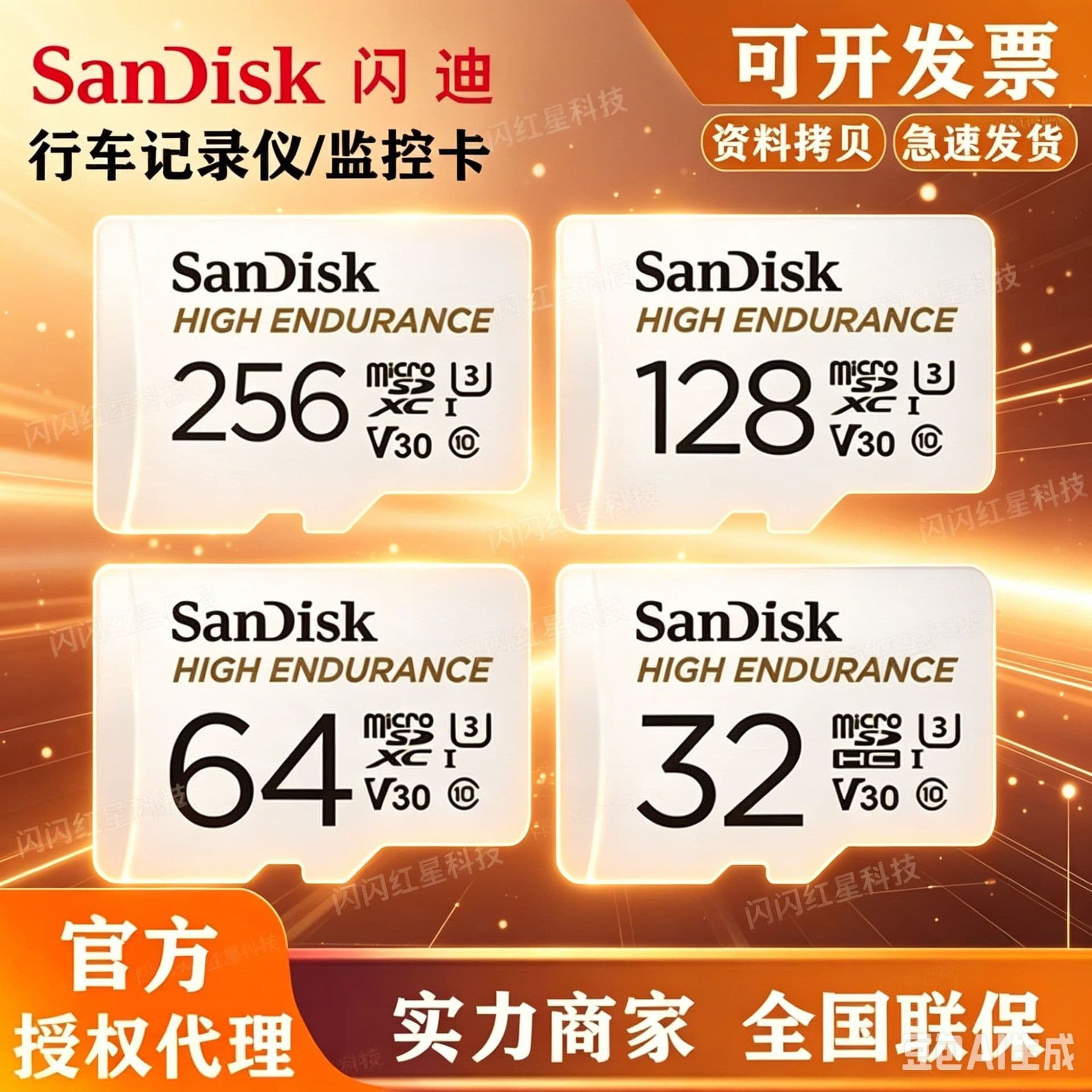 Genuine SanDisk QQNR TF card monitoring card 64G is suitable for monitoring driving recorders loop recording 4K recording