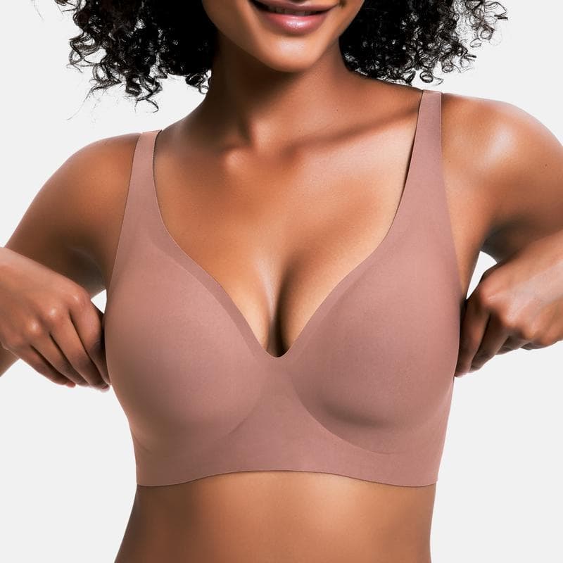 Cross-border Seamless Plus Size Bra for Women, Push-up Thin Style, Wire-free, Side Coverage, Anti-sagging, Soft Support, Export Quality Bra