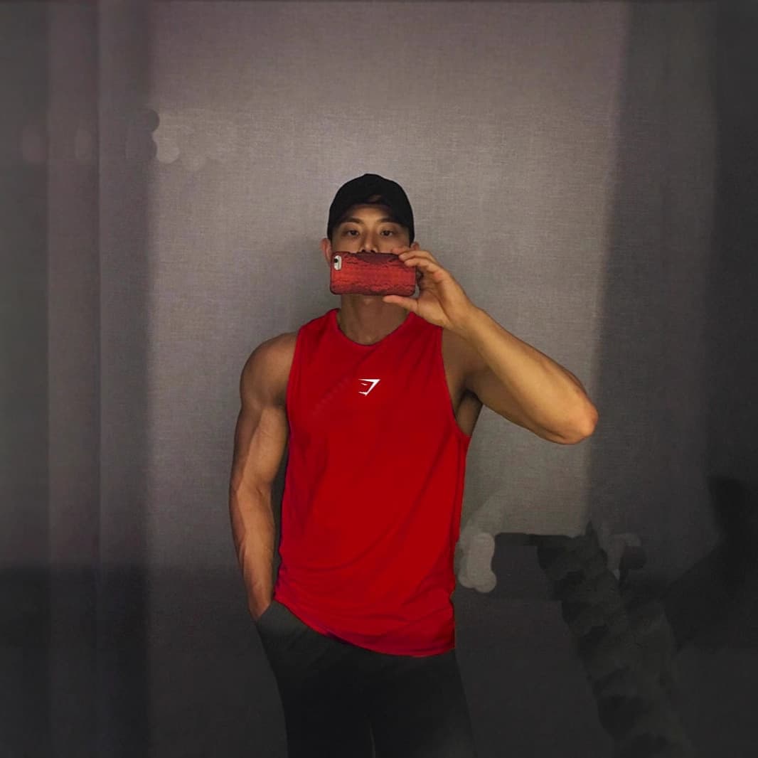 GYMSHARK Men's Vest Tank Top Summer New Cotton Crew Neck Quick Dry Breathable Shark