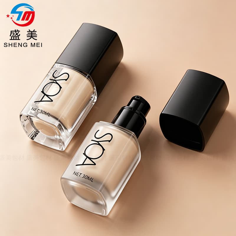 New 30ml Square Glass Bottle for Foundation, Sunscreen, Primer, Emulsion, Essence, BB Cream Refill Bottle