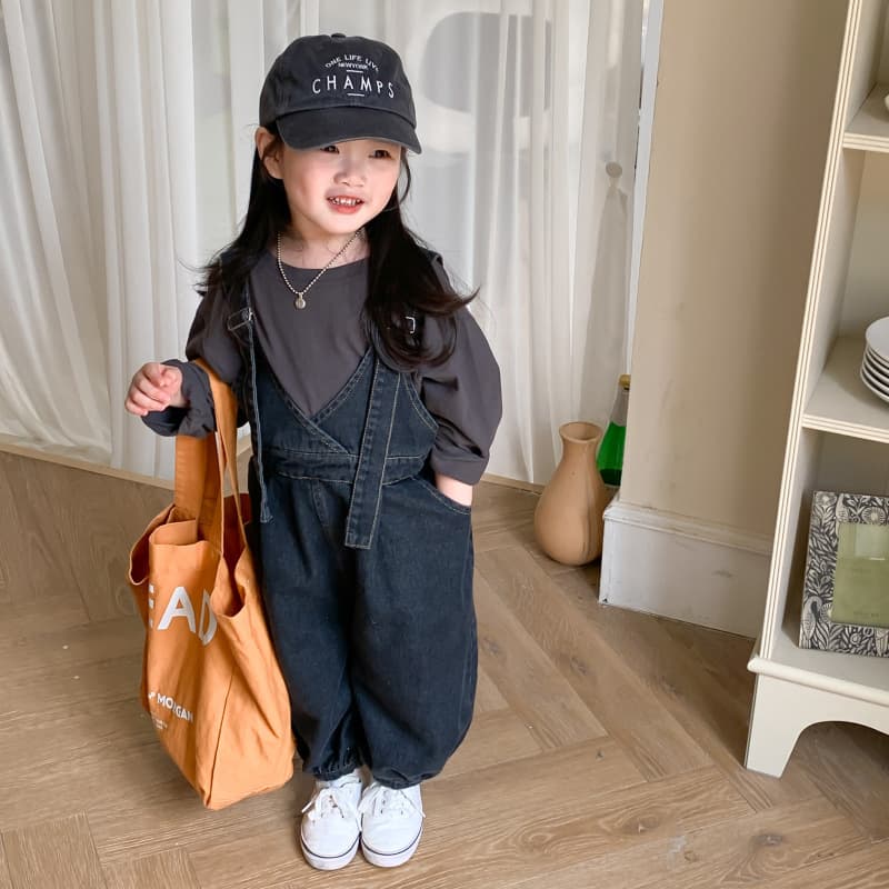 Korean Fashion Kids Denim Overalls Spring/Autumn Loose-fitting Lantern Pants Baby Long Jeans