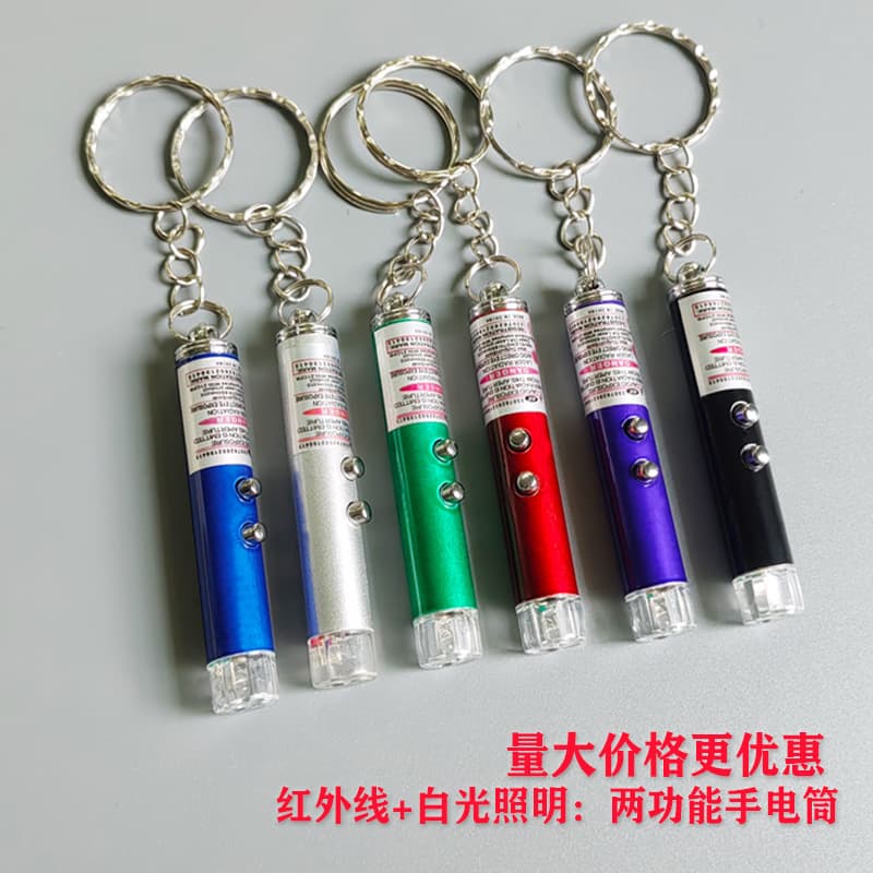 Mini aluminum alloy keychain light infrared laser funny cat keychain led laser teaching pen flashlight