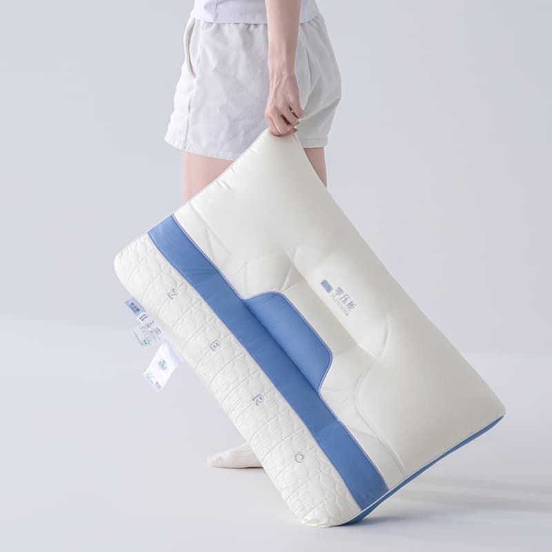 Zero Pressure Latex Hotel Pillow, Pure Cotton Sateen Feather Down Pillow Core, Cotton Washable Pillow