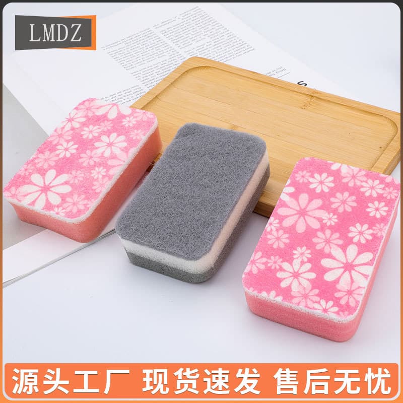 Leather cleaning sponge, high-density large double-sided sponge brush, absorbent sponge block for scrubbing pots and pans, scouring pad.