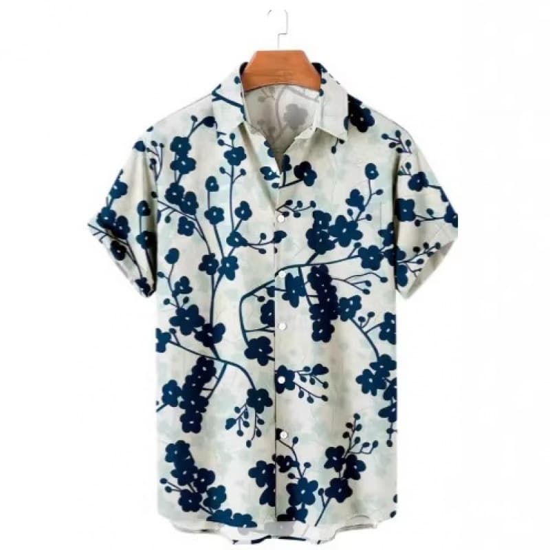 2026 Hawaii Shirt with Tropical Plant Print Men's Fashion Street Summer Clothing 3D Print Shirt