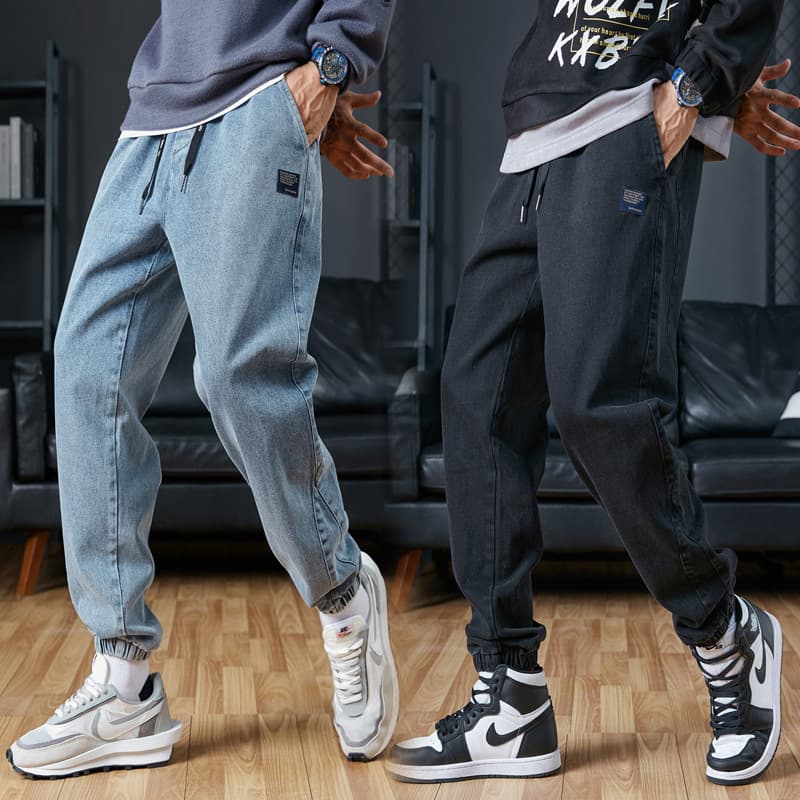 Big Size Autumn Winter Jeans for Men Loose Ankle Pants Korean Trendy Brand Harem Pants Casual Long Pants