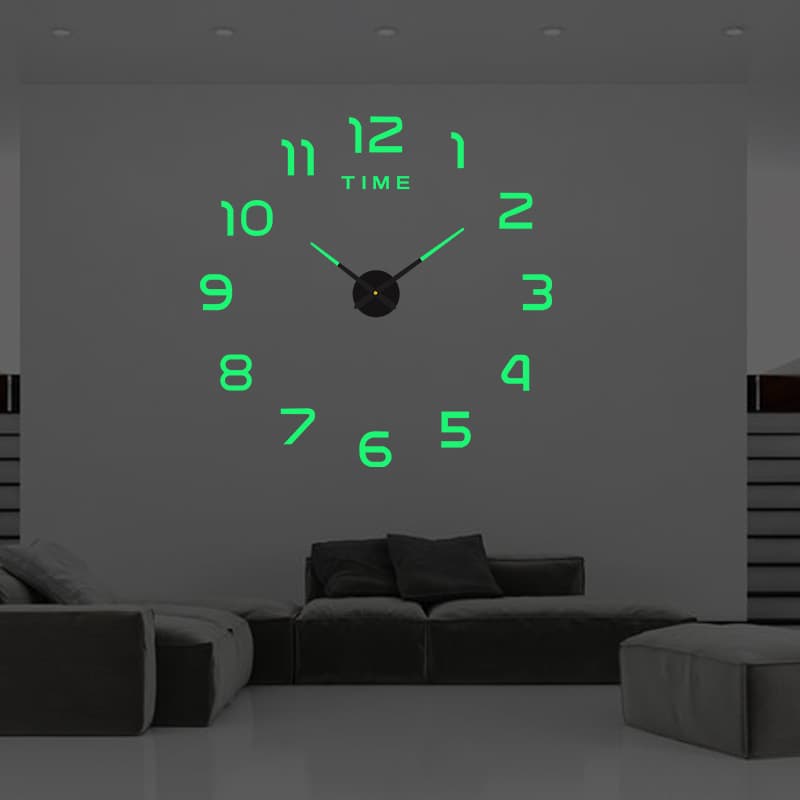Creative Luminous Silent Clock Acrylic Digital Decorative Wall Sticker Clock Large Simple Bedroom DIY Wall Clock