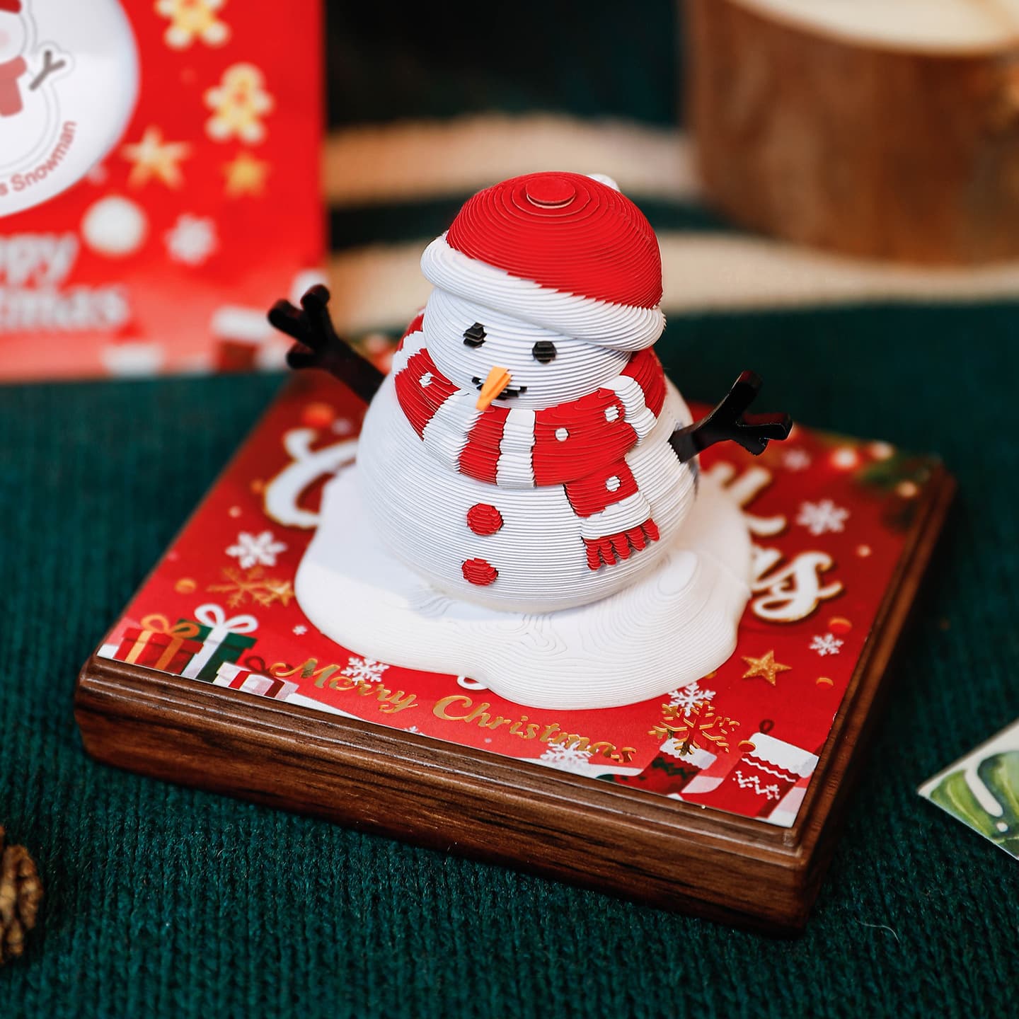 Christmas Snowman Paper Carving Sticky Note Calendar Creative Cultural Gift Desktop Decoration Ornament 3D Sticky Note Snowman