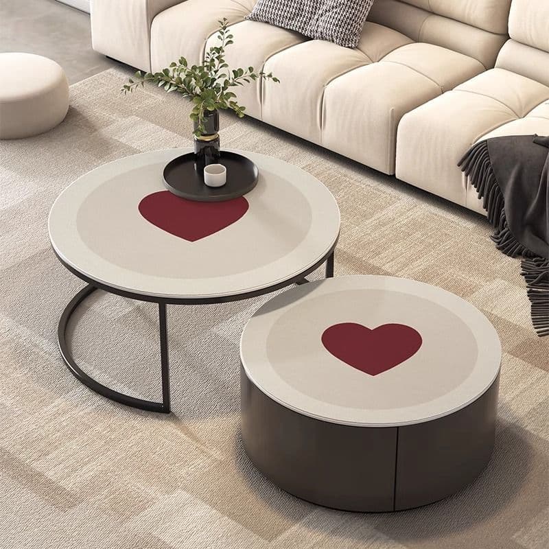 Round Posey light color dining table mat round table simple coffee table dining table non-slip waterproof and oil-proof washable and anti-scalding leather