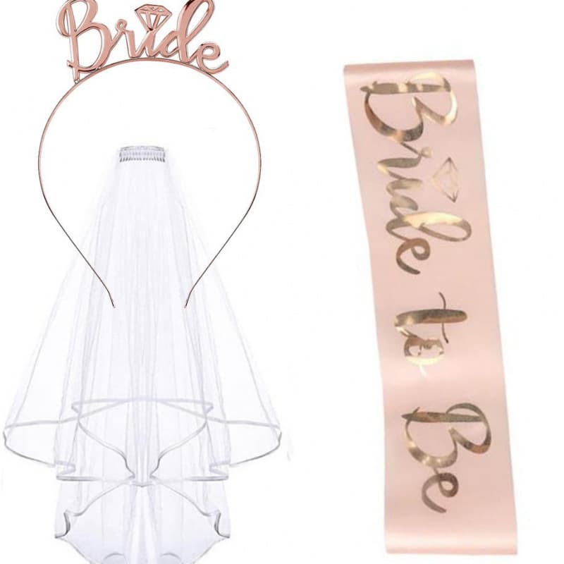 Cross-border Bride Letter Headband Wedding Veil Accessory Party Headband Alloy Hair Accessory Bachelorette Party