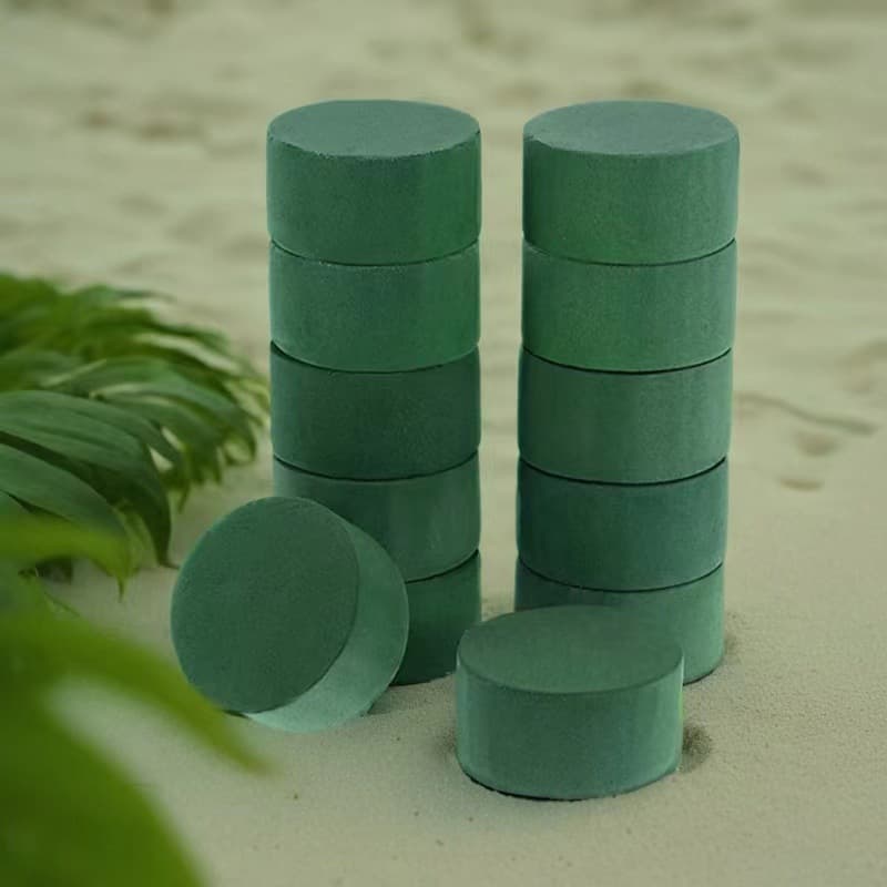 Manufacturer wholesale round flower mud packaging materials dry flower mud reinforced cylindrical flower arrangement mud water absorbent strong flower mud block