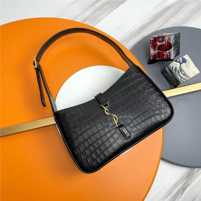 Luxury women's bag YS Holy Family Yang Shulin bag crocodile patent leather shoulder armpit bag hobo second-hand bag baguette bag