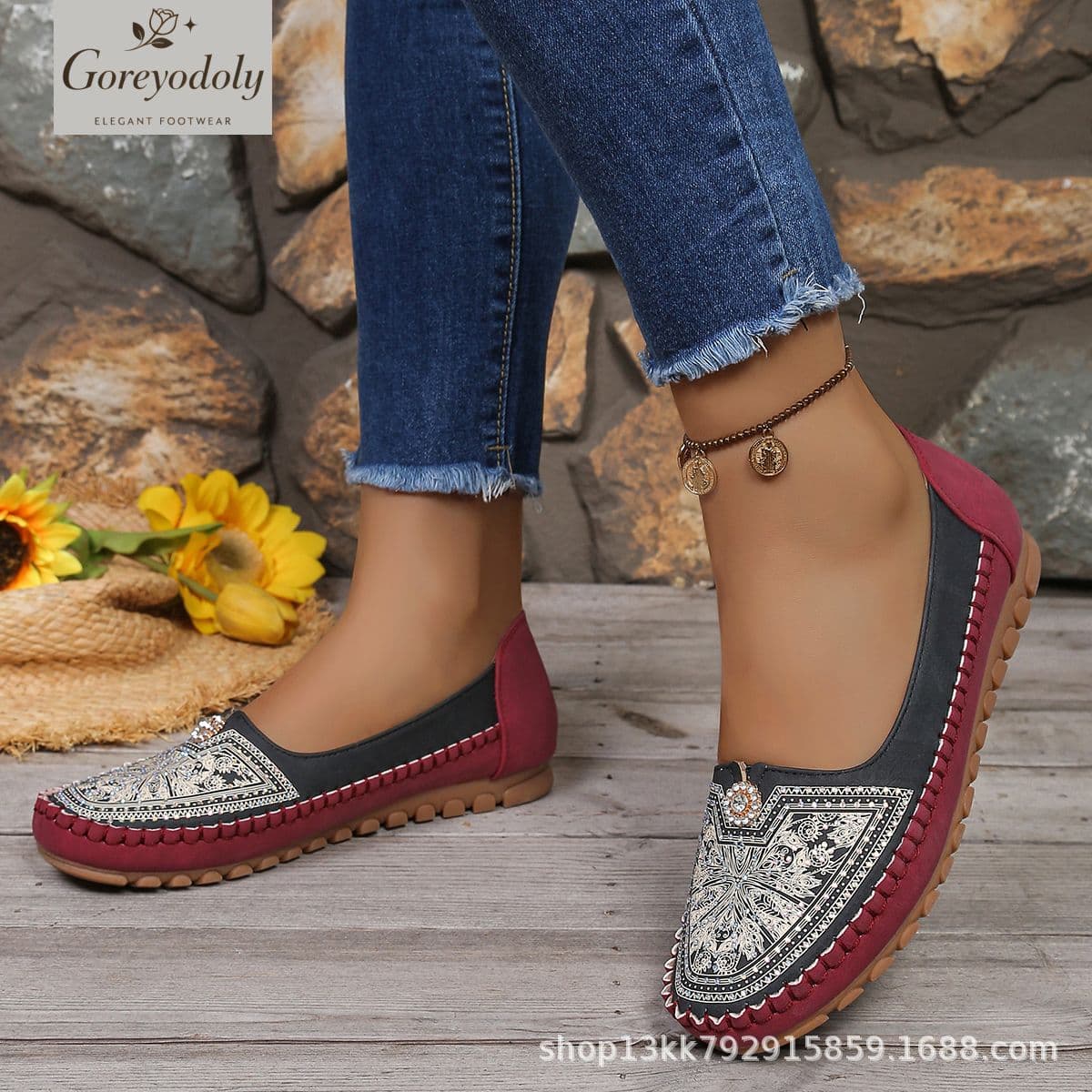 New Plus Size Best-Selling Women's Flat Loafers Casual Slip-On Shoes for Cross-Border E-Commerce Supply