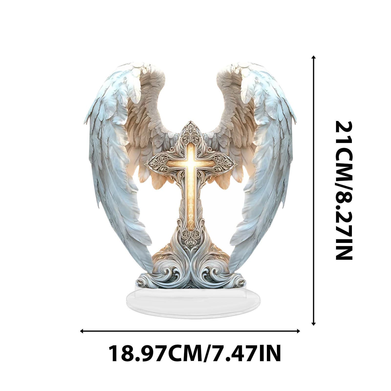 2D Acrylic Amazon Heat-Bent Cross-Border Angel Insert Decoration with Base, Handmade
