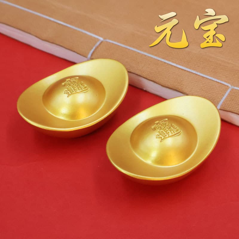 Brass ingot, brass gold bar, ingot ornament, classic gold brick, Chinese gold simulation, Chinese sand gold lucky charm.