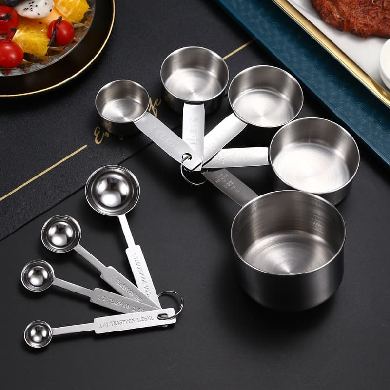 Manufacturer's spot stainless steel measuring cup measuring spoon set cross-border baking tools 5-piece set measuring spoon coffee spoon