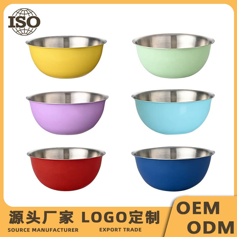 Wholesale 304 Stainless Steel Mixing Bowl Set with Strainer, Household Measuring and Egg Beating Bowl, Fruit Salad Bowl