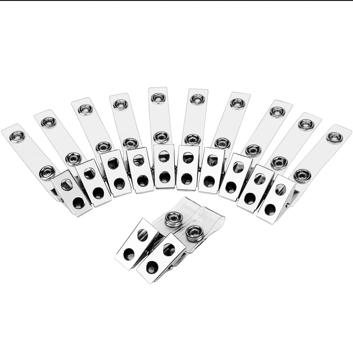 Badge holder work ID card buckle metal badge holder PVC work badge holder double hole clip metal factory brand holder