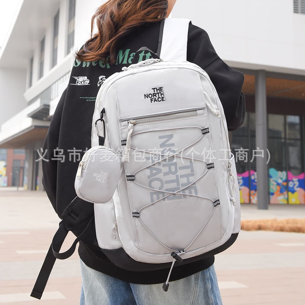 Cross-border New Large Capacity Solid Color Backpack Casual Outdoor College Student Backpack Travel Backpack Laptop Bag