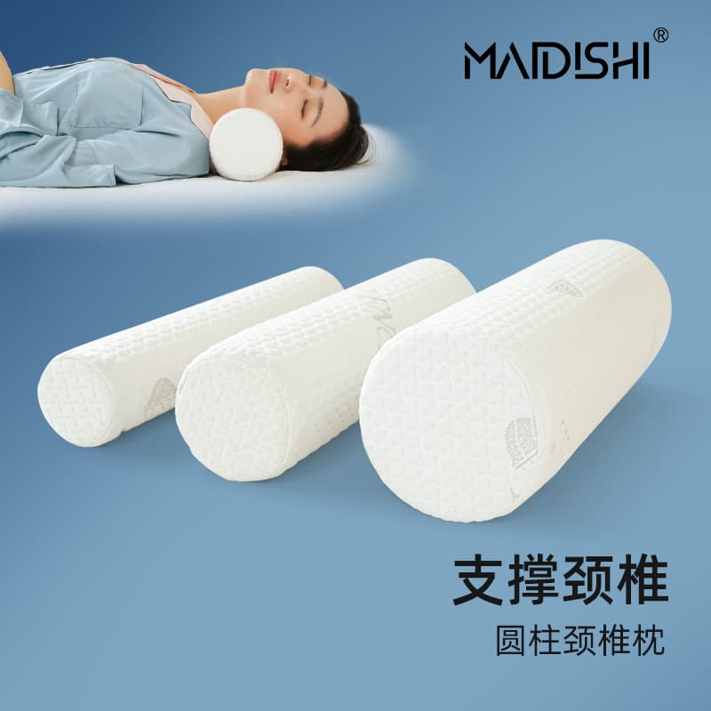 Neck support pillow round head pillow memory foam cylindrical pillow for neck, leg, and lumbar support
