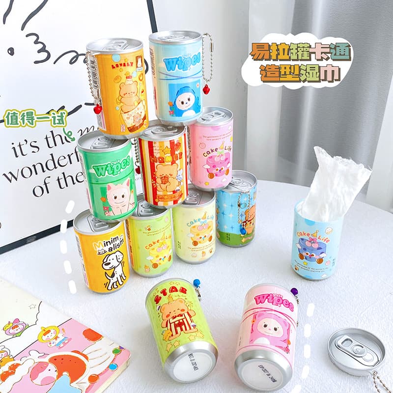 New Canned Wet Wipes 30 Count Travel Portable Mini Disposable Wet Tissue Bucket Clean Hygiene Wipes
