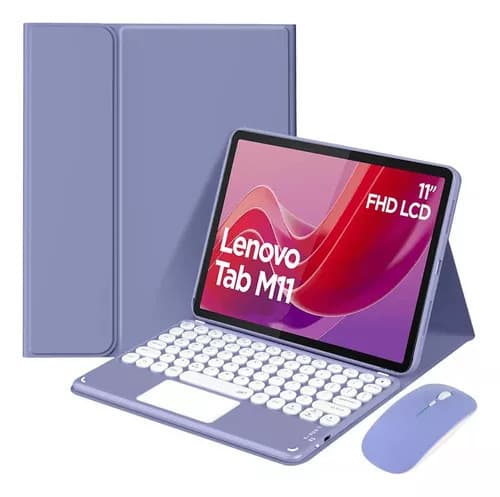 Compatible with Lenovo 2025 Pad 10.1 M11 Round Cap Touch Bluetooth Keyboard P12.7 Bluetooth Keyboard Case