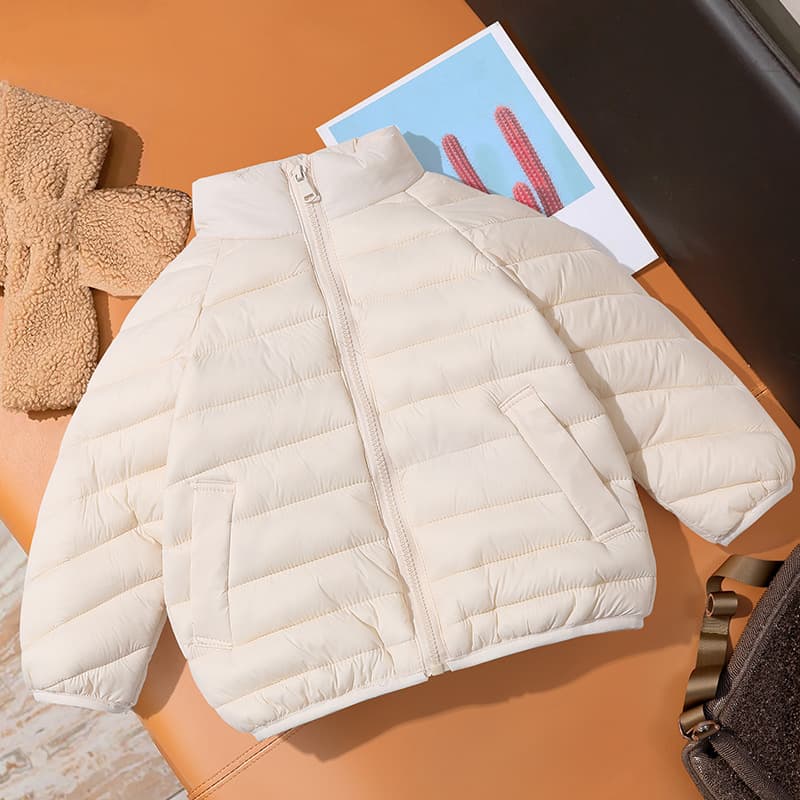 Foreign Trade Children's Cotton Padded Jacket New 2025 Lightweight Stand-up Collar Candy Color Small/Medium/Large Kids Cotton Coat Baby Warm Cotton Jacket
