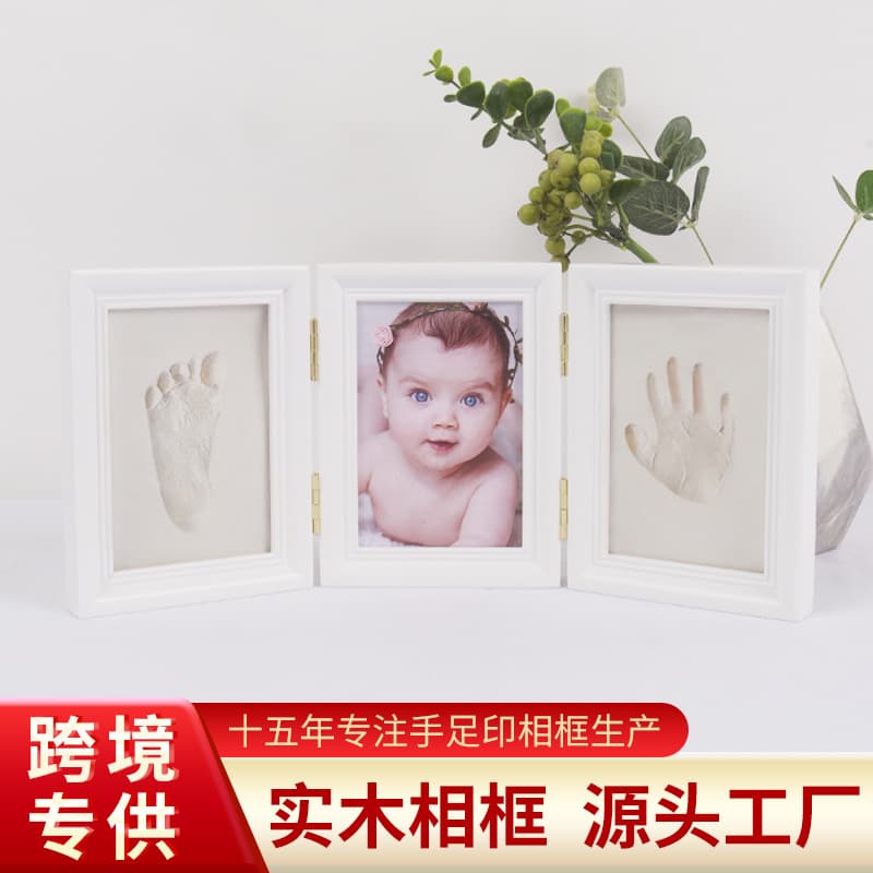 Baby Hand And Footprint Frame One Month Old Newborn Keepsake Frame Infant Hand Print Frame One Hundred Days Birthday Souvenir