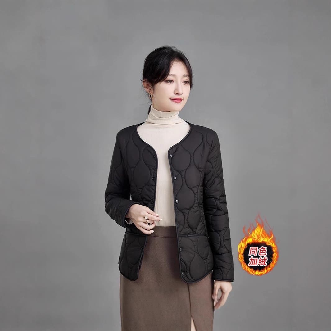 Winter Fleece Lined Thickened Cotton Coat Women 2025 New Fashion Cold-Proof Warm Lining Slim Fit Short Middle-Aged Cotton Jacket