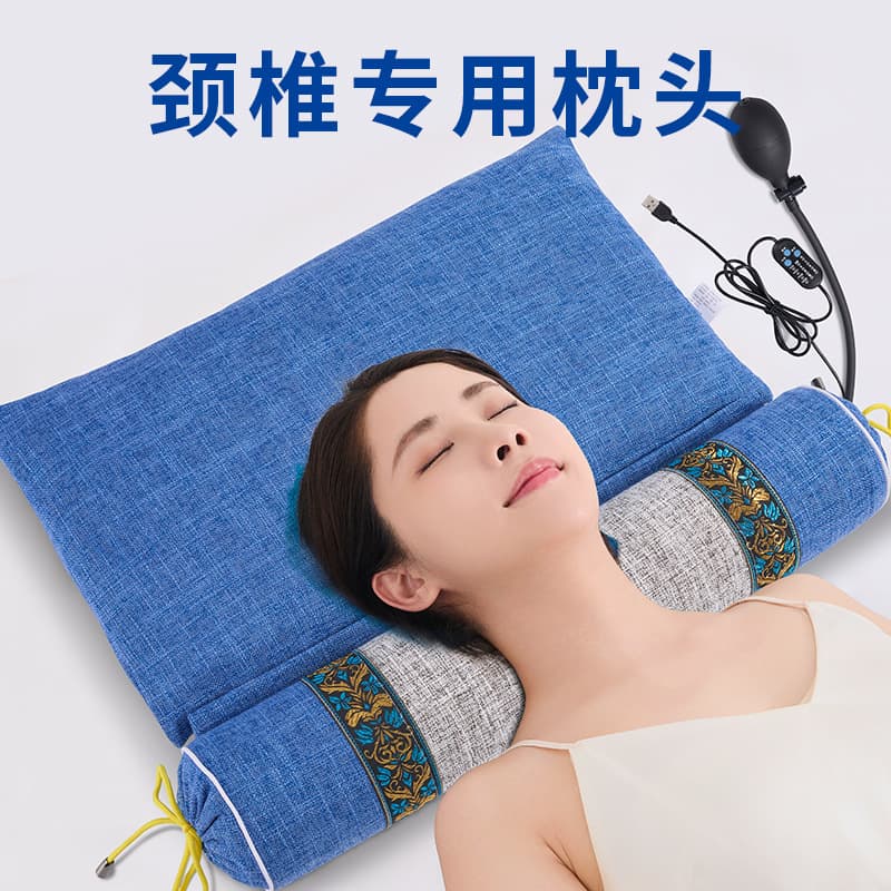 Specialized Cervical Pillow for Sleep Neck Care, Mugwort Sleep Aid Cylindrical Cassia Seed Hard Buckwheat Chaff Neck Pillow