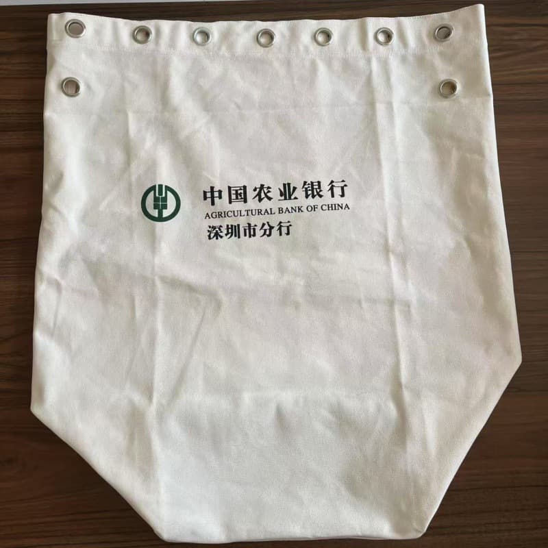 Bank canvas cash bag large capacity bank buttonhole canvas bag thickened folding money transport bag manufacturer wholesale direct sales
